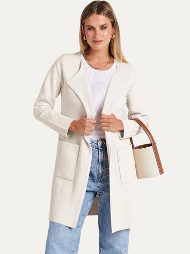 Image of ANRABESS Womens Cardigan Sweater Open Front Knit Long Coatigan Dressy Casual Jacket Coat 2026 Fall Outfits Classy Clothes