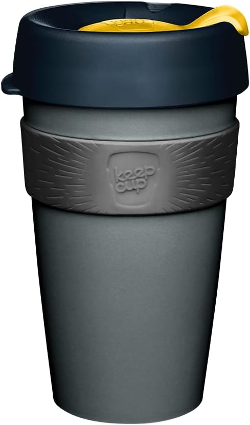 KeepCup Original Clear, Reusable Plastic Coffee Cup | Splashproof Lid, BPA Free, Barista Grade | Medium | 12oz / 340ml | Daybreak, Pink