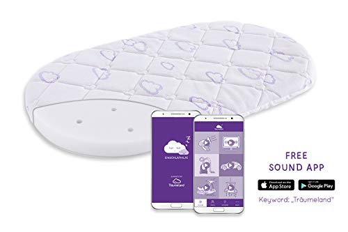 Träumeland T030503 - Matratze Sleepy für Stubenkorb/Stubenwagen, Größe 37 x 70 cm, ovale Form
