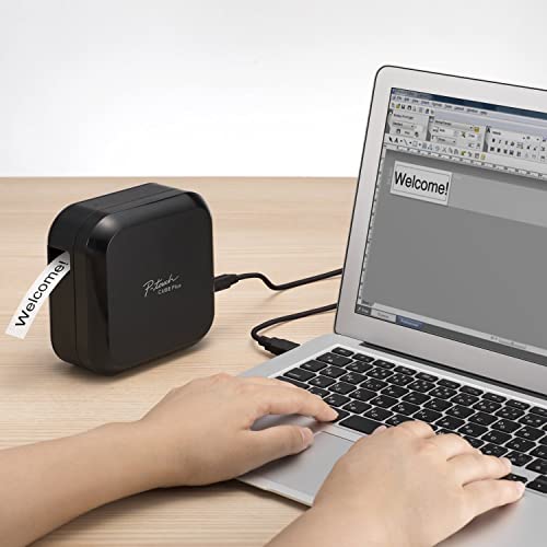 Image of Brother P-Touch Cube Plus PT-P710BT Versatile Label Maker, Black - Bluetooth Wireless and USB Wired Connectivity - Design & Print Personalized Labels, Lightweight and Portable, Auto Cutter