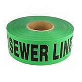 Swanson BTND3100GBSL4 3-Inch by 1000-Feet 4-MIL Non-Detectable Tape with Caution Buried Sewer Line Below Green/Black Print