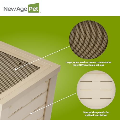 Image of New Age Pet ECOFLEX 24 inch Wide Small Reptile Habitat Enclosure, Glass Front Terrarium for Snakes, Lizards & Tortoises in Maple or Grey, Easy to Clean, Front Access Design and Mesh Top