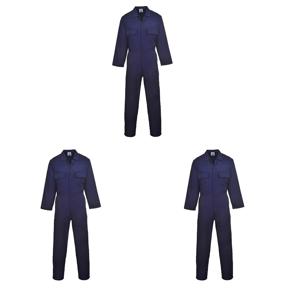 Portwest S999 Men's Work Coveralls - Protective Polycotton Work Overalls Durable Workwear Boiler Suit for Mechanics Warehouse Garages DIY Navy, Large — view 13