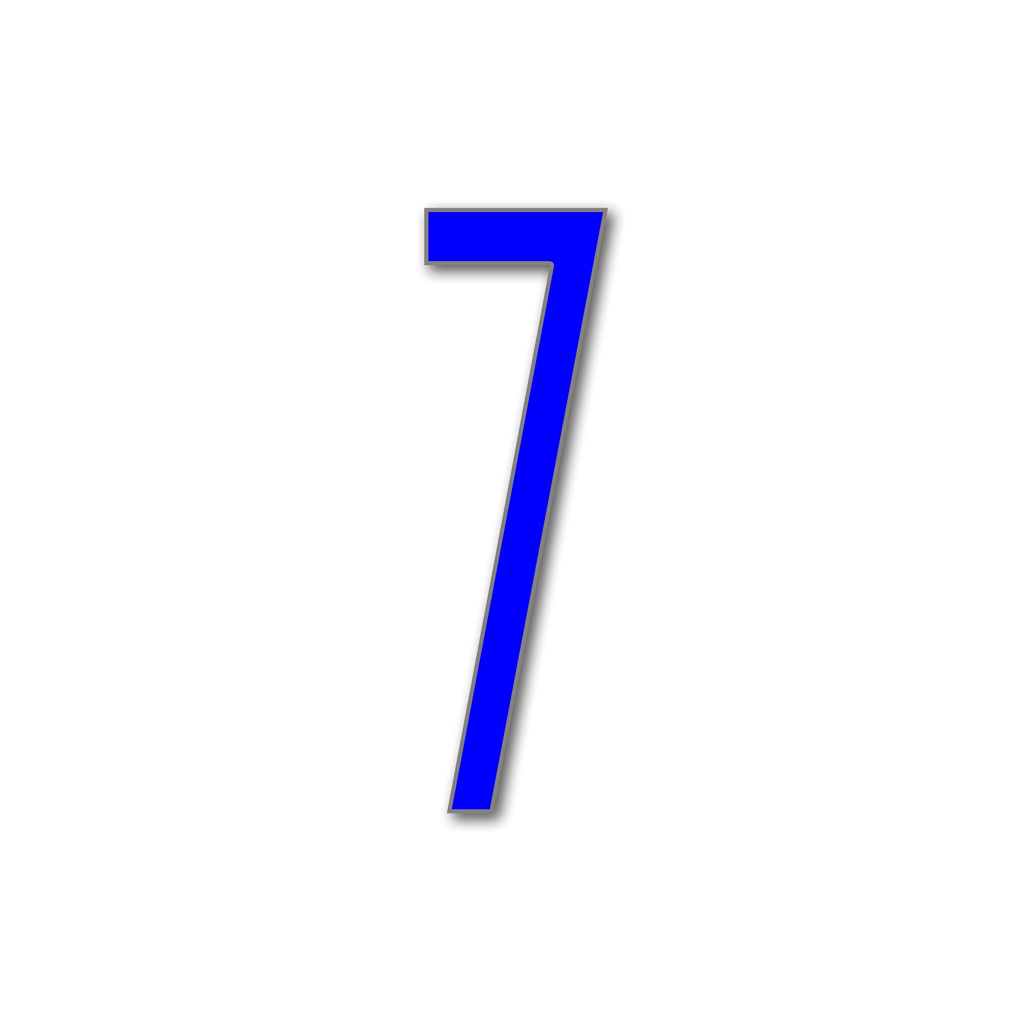 House Number 7 AVENIDA Door Numbers 3 Sizes (15, 20, 25cm / 5.9, 7.8, 9.8in) Modern Floating House Number Acrylic incl. Fixings Easy Seen, Colour:Blue, Size:25cm / 9.8'' / 250mm