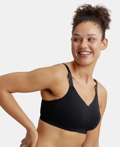 Image of Jockey ES27 Women Wirefree Non Padded Super Combed Cotton Elastane Stretch Full Coverage Minimizer Bra