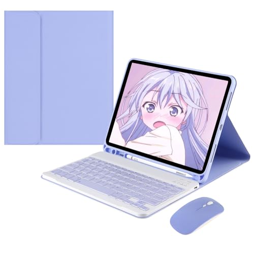 Étui avec clavier pour Galaxy Tab S6 Lite évite la perte du stylet avec sa coque violette