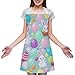 SESLFLKPJK Dog Grooming Wedding Restaurant Kitchen Apron Large Pocket Waterproof Fashion Apron Boys Girls, Easter Eggs Rabbit Art Apron With Roomy Pocket, Easy Care Aprons