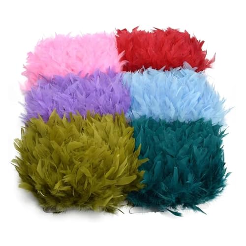 Boa plumas marabú esponjosas de pavo con cinta de flecos para remates de ropa 4