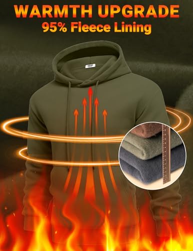 Image of COOFANDY Men Cotton Fleece Hooded Sweatshirt Casual Long Sleeve Hoodies Pullover Fashion Drawstring Hoodie with Kanga Pocket
