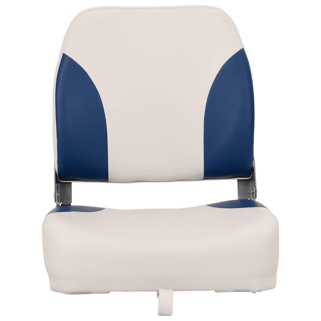 Set di 2 sedili per barca, pieghevoli, con imbottitura, colore: blu e bianco