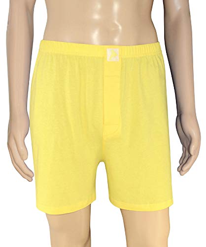 Biagio Short masculino cor ouro claro sólido 100% malha algodão, Dourado, 3X-Large