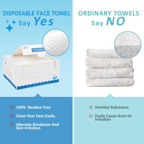 Image of HOMEXCEL Face Towels, XL Disposable Face Towelette Ultra Soft & Absorbent
