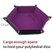 SIQUK Double Sided Dice Tray, Folding Hexagon PU Leather and Velvet Dice Holder for Dungeons and Dragons RPG Dice Gaming D&D and Other Table Games, Dark Violet