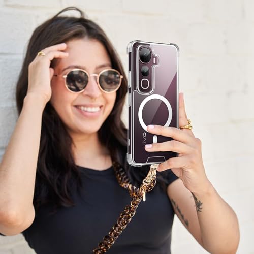 Image of A rtistque Clear Back Cover Case for Vivo Y400 Pro 5G | Compatible | Acrylic | Transparent Case | Shockproof TPU | Stylish Protective Design - Transparent