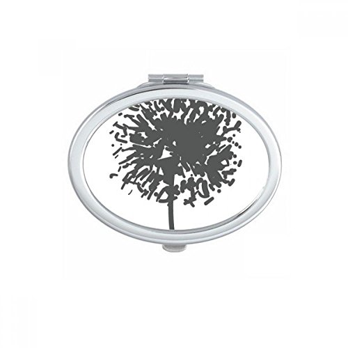 Miroir compact portable pissenlit silhouette ovale pour maquillage