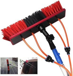 Teles Solar Panel Cleaning Brush Kit - Water Fed Rotating s Cleaner with Aluminum Alloy Pole for Household Use and Efficient Photovoltaic Maintenance