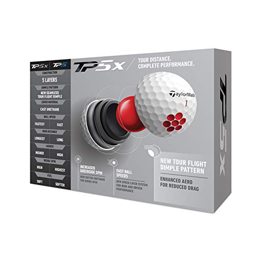 Taylor Made[テーラーメイド] TP5x[ティーピーファイブエックス] ゴルフボール 5ピース 2021年モデル 1ダース[12球] ホワイト [並行輸入品] 3枚目