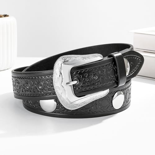 Unisex Embossed Belt PU Leather Adjustable Length ﻿Waistband Fashionable Belt Fashion Accessory4