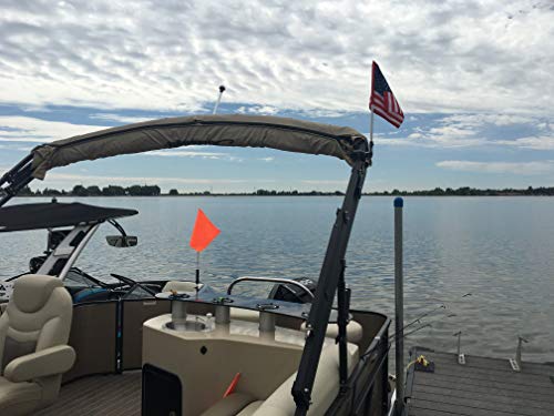image for Caddie Buddy Pontoon Boat Flag Holder. Orange safety flag included. Ti