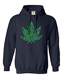 Go All Out XXX-Large Navy Blue Adult Giant Psychedelic Pot Leaf Marijuana 420 Sweatshirt Hoodie