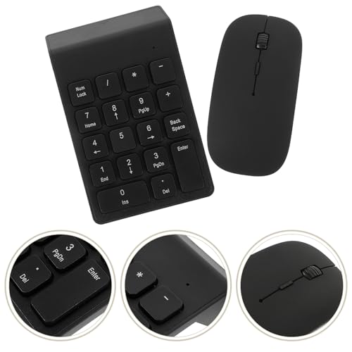 Teclado numérico inalámbrico negro y ratón portátil con conexión estable 5