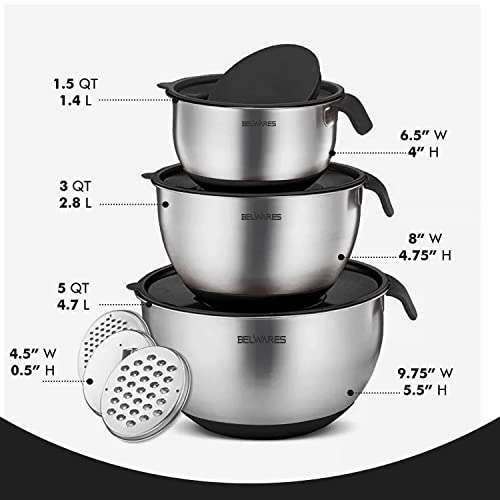 Buy Mixing Bowls with Lids Set Nesting Bowls with Graters, Handle