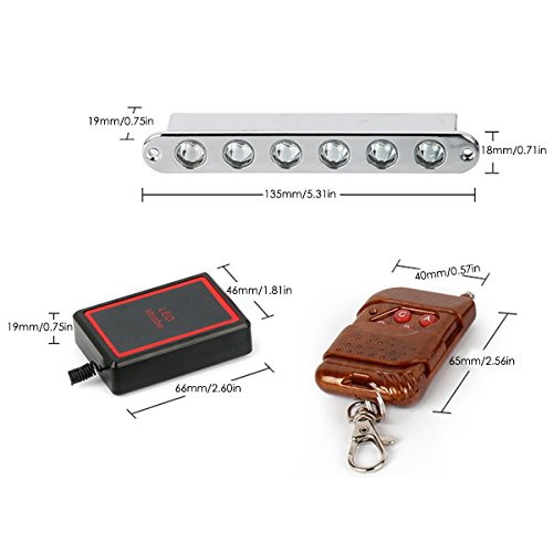 Dealpeak 4x6 LED 12V 5.2" Car Emergency Lights Vehicle Strobe Lights Truck Under Glow Grill Hood SUV Bulb Strips