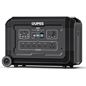 OUPES Mega 3 Portable Power Station 3600W, 3072Wh Solar Generator w/ 5 AC Outlets (7000W Surge), 0.8H Faster Charing LiFePO4 Battery Backup Power Station for Power Outage, Camping, RV, Emergencies
