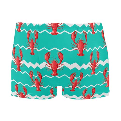 Red Lobsters Mens Swim Trunk Swimwear Bathing Suit Swim Brief Square Leg Board Short S B0405147
