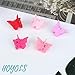 HOYOLS Hot Pink Red Butterfly Hair Clips, 90s Kawaii Accessories for Women Girls and Kids, Small Cute Hair Clips for Rave Festival Party 5 Colors, 50 Pcs (Passion Color)