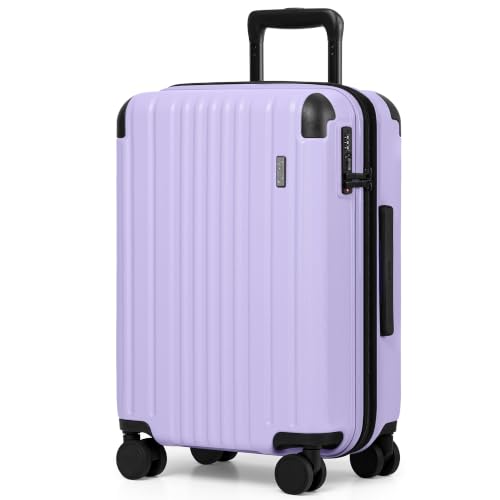 Image of Coolife Luggage, Lightweight and Durable Hardshell, 20 in, Light Purple