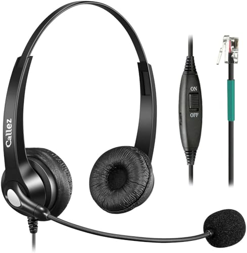 Auriculares de teléfono fijo RJ9 con cable y micrófono para Alcatel y Siemens