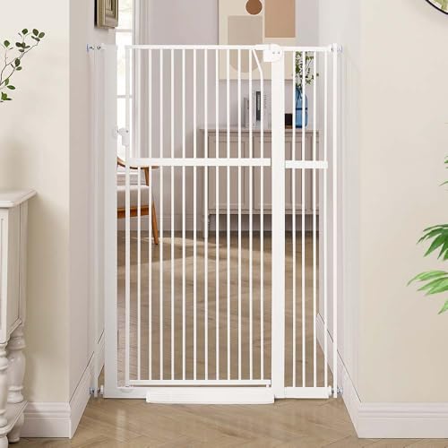 Barrière pour chat extra haute unipaws structure robuste en métal blanc