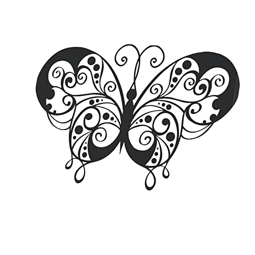 Toile imprimée papillon stylisé noir grand tableau chic 92x60