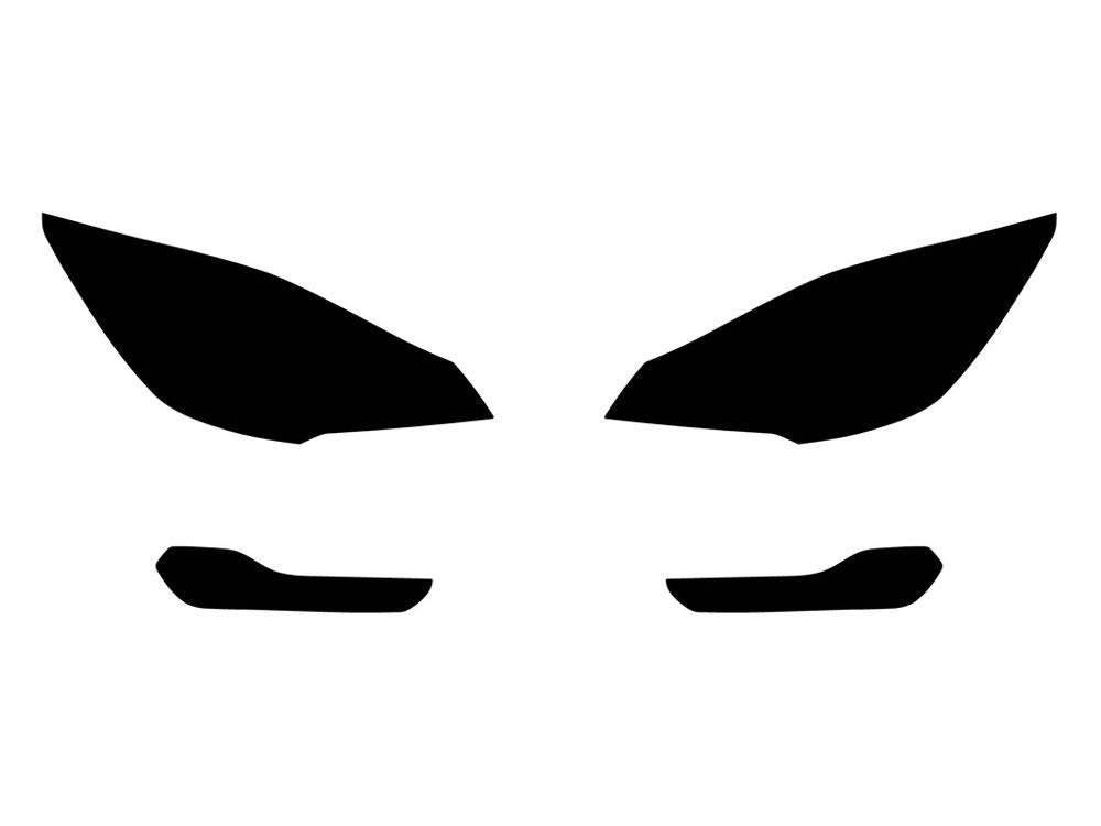 Rvinyl Headlight Pre Cut Film Cover Kit in Blackout Smoke Compatible with Ford Escape 2013-2016 - Adhesive Backss