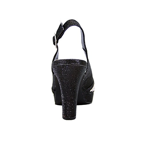 Floral Nadia Women's Wide Width Rhinestone Studded Peep-Toe Slingback Shoes4