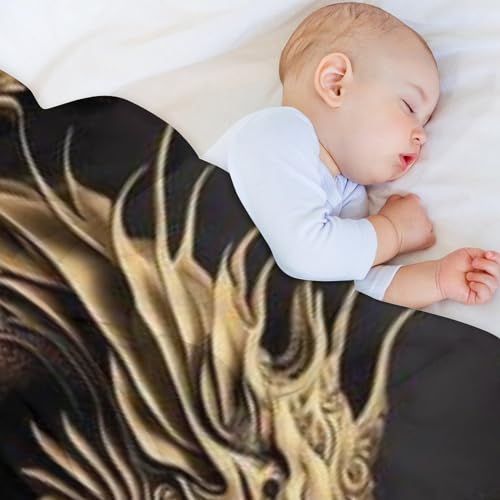 Manta de forro polar de dragón para tardes de sofá y cama cálida 4