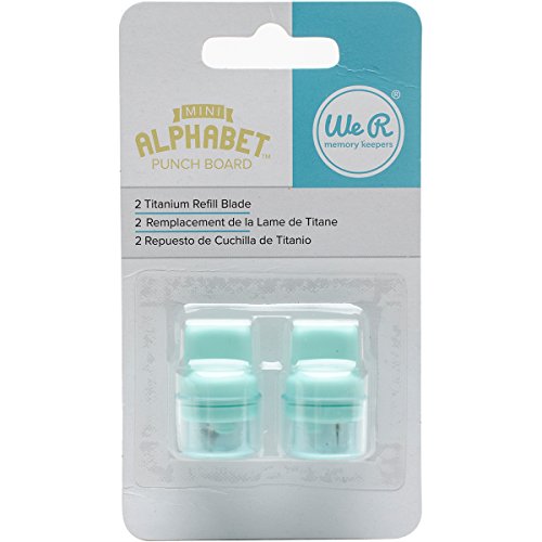 We R Memory Keepers Mini Alphabet Blades- Accessories for Punch Boards (2 Piece), Blue, Punches Paper Punch Tool Hole Punch Use with Punch Board Replacement Blades Alphabet Punch Board