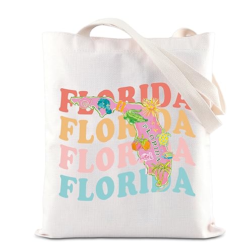 Image of ENSIANTH Florida State Map Tote - Vacation Gift, Tourism Shoulder Bag
