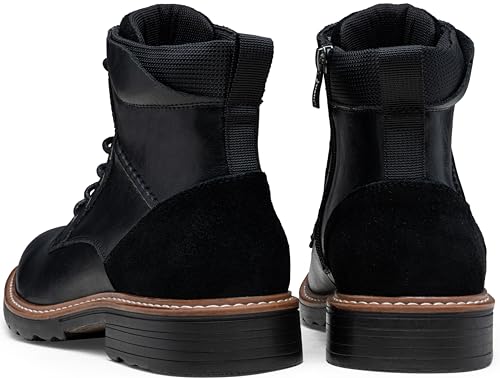 Men's Boots Casual Leather Motorcycle Dress Boots for Men Side Zipper3