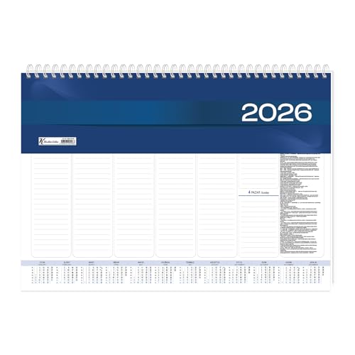 2026 AJ-70 28x40 Haftalık Spiralli Masa Sümeni