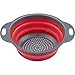Produktbild Westmark faltbarer Seiher - Nudelsieb aus Kunststoff - Ø 22 cm - platzsparende Aufbewahrung - bis zu 120° hitzebeständig (Anthrazit/Rot)