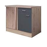 MMR Küchen-Eckunterschrank LIVERPOOL - Eckschrank - 1-türig - 110 cm breit - Basaltgrau Matt