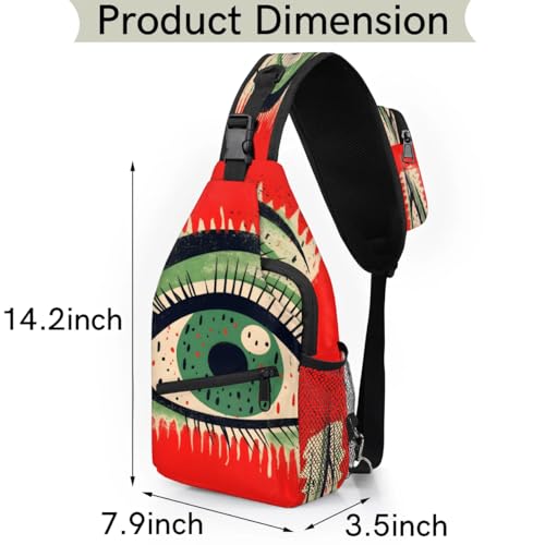 Bolso tipo sling unisex de ojos étnicos para senderismo y viaje miniatura 2
