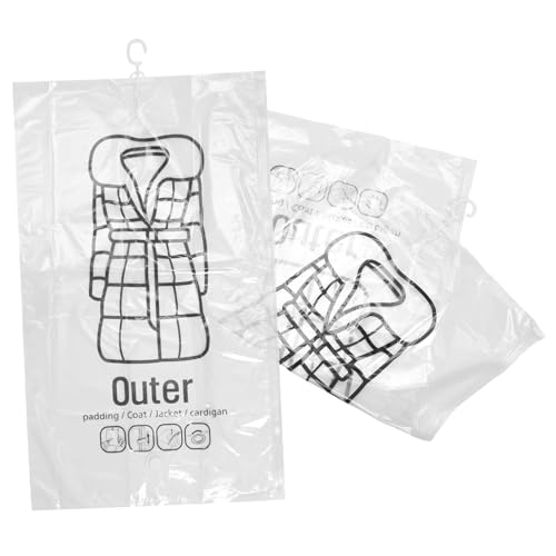Wakauto 2pcs Space Saving Vacuum Compression Bags for Travel Garment Bags for Women Travel Clothes Storage