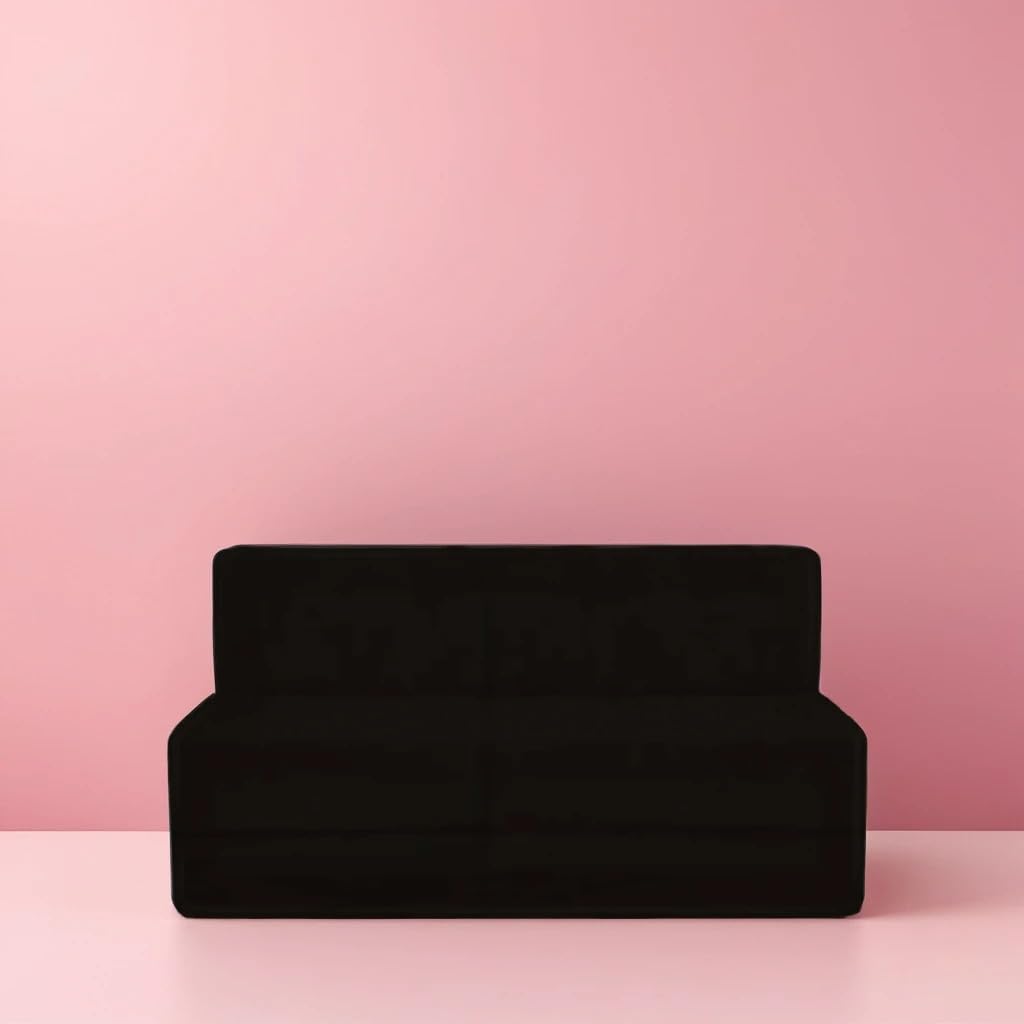 PumPum 2 Seater Sofa Cum Bed Velvet Fabric- Washable Cover- Size 3' X 6' Ft (Black) Perfect for Home & Office for Guests-image-9