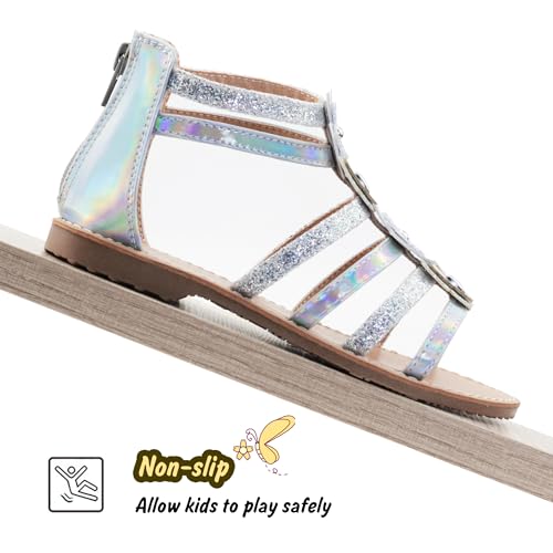 Image of Vonair Girls Gladiator Sandals Cute Open Toe Breathable Summer Shoes with Rubber Sole (Toddler /Little Kid /Big Kid)