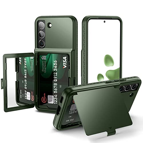 Coque antichoc Samsung Galaxy S22 5G de 6,1 pouces avec miroir et range carte