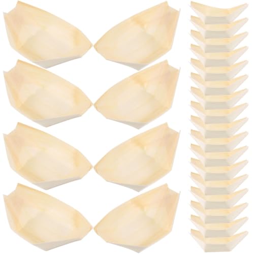 Platos de madera para sushi en forma de barco, 2.5 pulg, pack de 50 miniatura 1