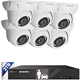 ONWOTE 8 Channel 4K NVR PoE Security Camera System, 6X 8MP Wired Outdoor IP Cameras, 125° FoV, AI Human Vehicle Detection, 8CH NVR 2TB Record Video Audio, CCTV Surveillance Kit for Home Businesses